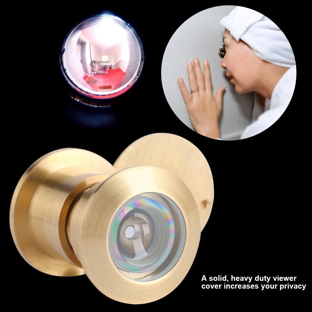 Spioncino per Porta con Copertura per la Privacy, Angolo di Visione Unidirezionale Spioncino per Spioncino di Sicurezza con Copertura per la Privacy Rotante Larghezza 28 Mm per (Oro)