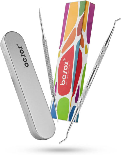 BEZOX Ingrown Toenail Tools Kit - Professional Stainless Steel Toenail Lifter and Thick Toenail File Set for Effective Nail Care