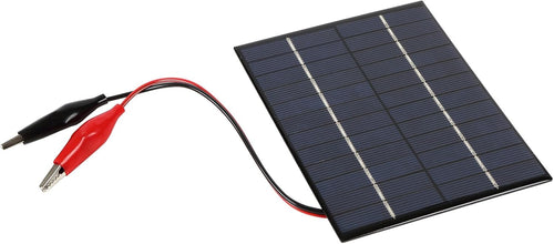 Folgtek 2W 12V Solar Panel DIY Battery Solar Charger Board + Tiger Clip- Perfect for Outdoor Charging Batteries and Low-Power Electronic Products