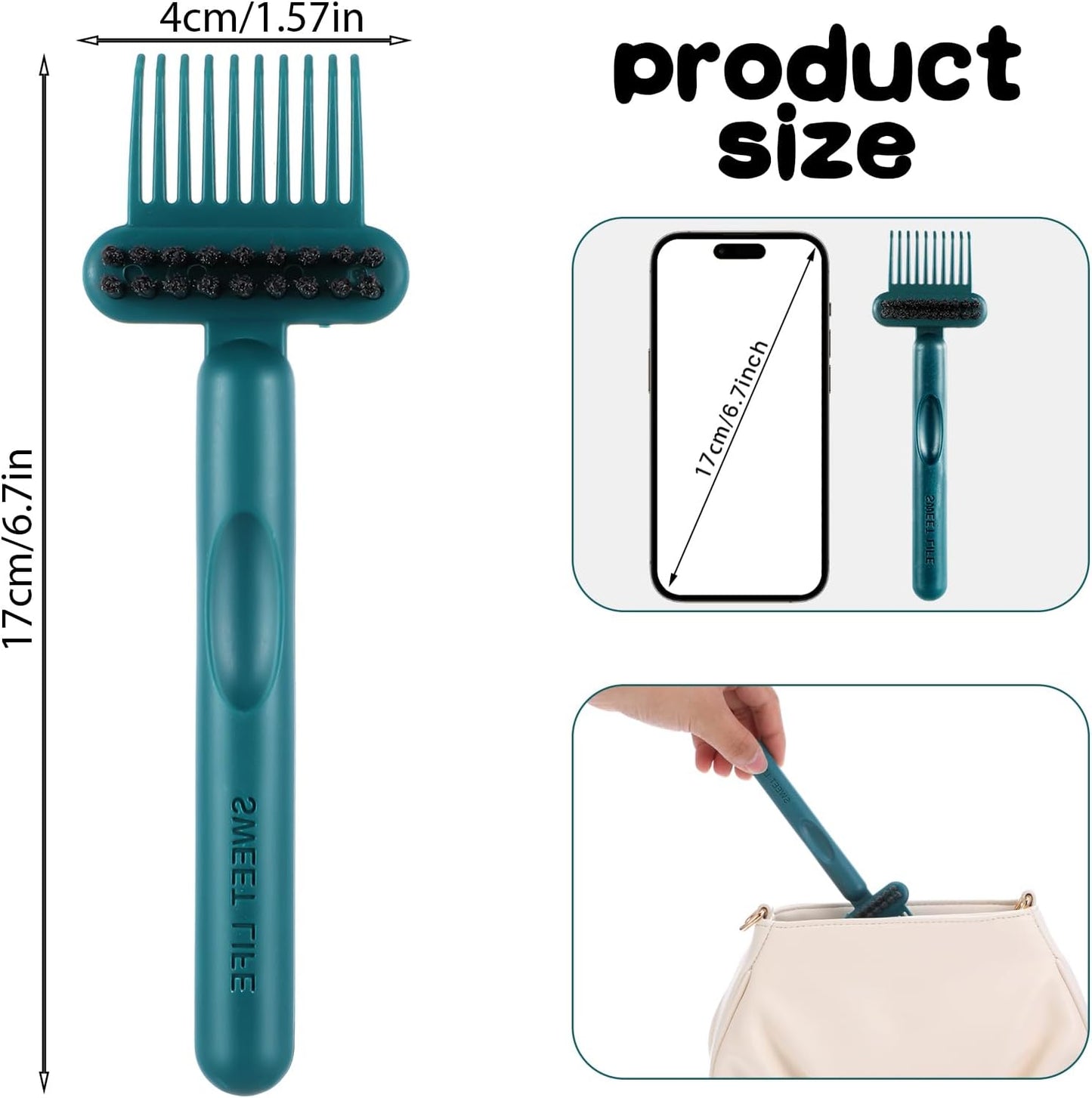 2pcs 2-in-1 Hair Brush Cleaner & Remover Tool Comb Cleaner for Removing Hair & Dust Small Portable Brush Cleaning Tool Effective Hair Brush Remover Rake for Women Travel Home Salon Use