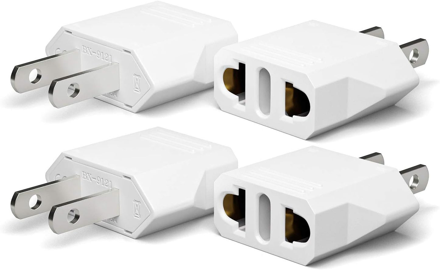 European to Canadian Plug Adapter, Unidapt Europe to USA Adapters, EU to CA Pin Converter, Travel from Europe to USA Outlet, Power Travel Adapters European to American, Canada, Mexico, Type A