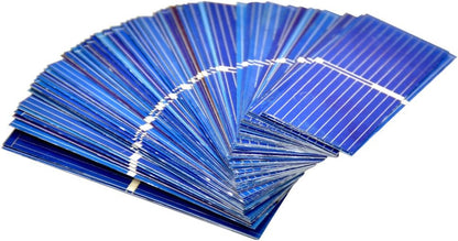 Aoshike 100pcs 0.5 V Micro Mini Solar Cell for Solar Panel 52 x 19mm/2 x 3/4 inches Polycrystalline Silicon Photovoltaic Solar Cells Sun Power for DIY Cell Phone Charger