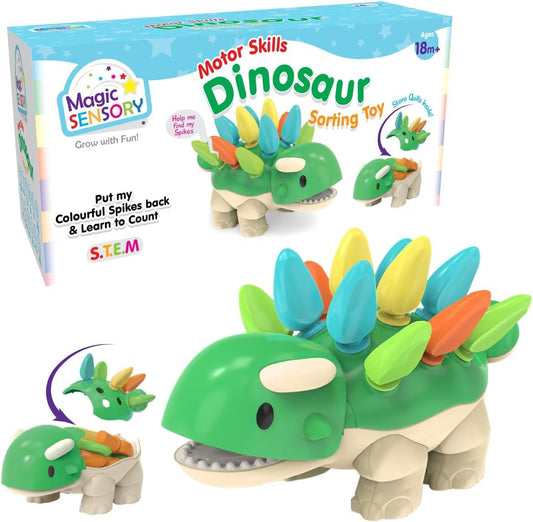 Magic Sensory Dinosaur Sorting Toy â€“ Educational STEM Dinosaur Toy for Color Sorting, Counting & Fine Motor Development â€“ Montessori-Inspired Learning & Development for Toddlers Ages 1-2