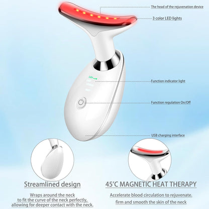 NTZ Facial Massager for Face and Neck, Face culpting Wand with 7 Color, Red-Light-Therapy-for-Face and Neck Tool for Skin Care