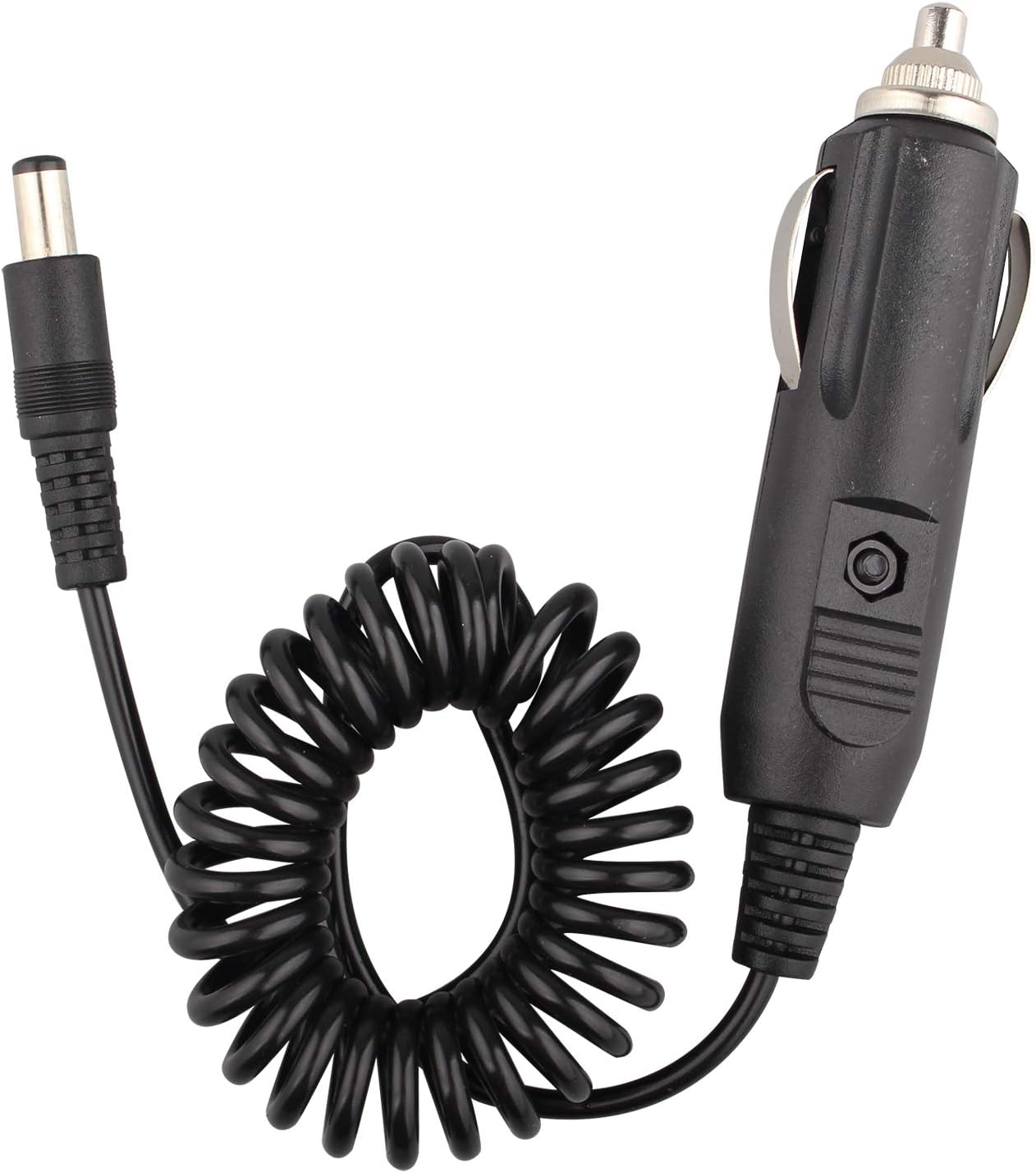 Futheda Car Cigar Lighter Socket Adapter Male to DC 5.5x2.1mm Plug 12V Spring Extension Cable for Car Rearview Monitor CCTV or Motor Device