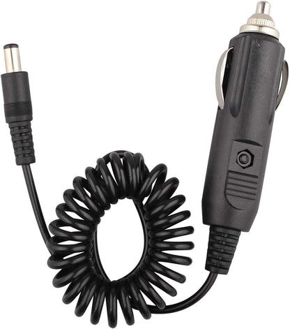 Futheda Car Cigar Lighter Socket Adapter Male to DC 5.5x2.1mm Plug 12V Spring Extension Cable for Car Rearview Monitor CCTV or Motor Device
