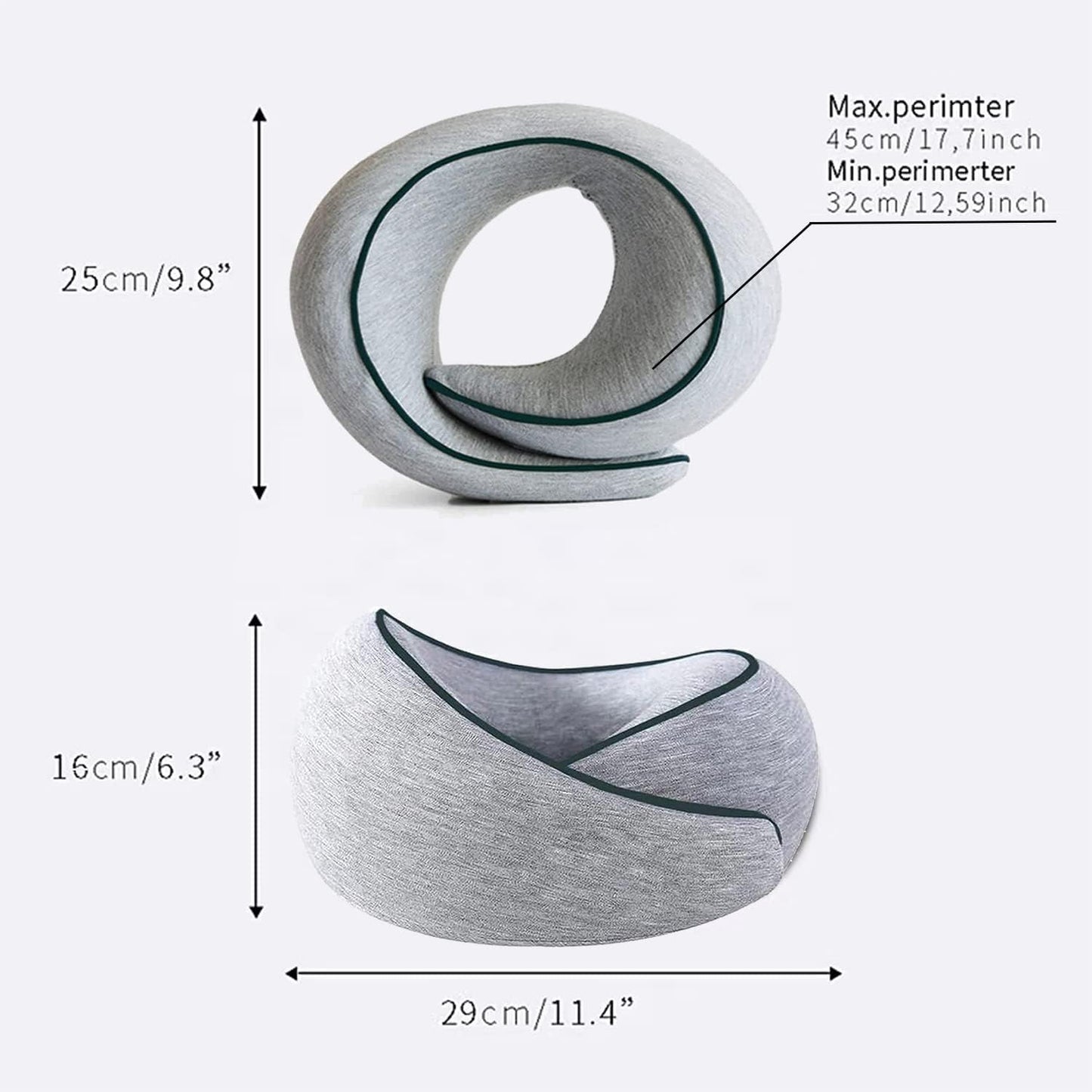 HUANT Neck Pillow for Travel - Memory Foam, Comfortable & Breathable Soft U Shaped Pillows Neck & Head Support Relieve Fatigue, Portable Pillows for Airplane, Cars, Office,Pillow with Washable Cover