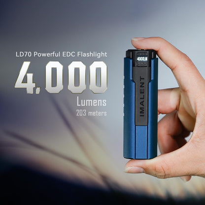 IMALENT LD70 Keychain Mini Torch Powerful 4000 Lumen 203m Throw, CREE XHP Outdoor Handy Pocket Edc Flashlight, Waterproof Compact High Brightness Handheld Searchlight Emergency Fishing Cycling Camping