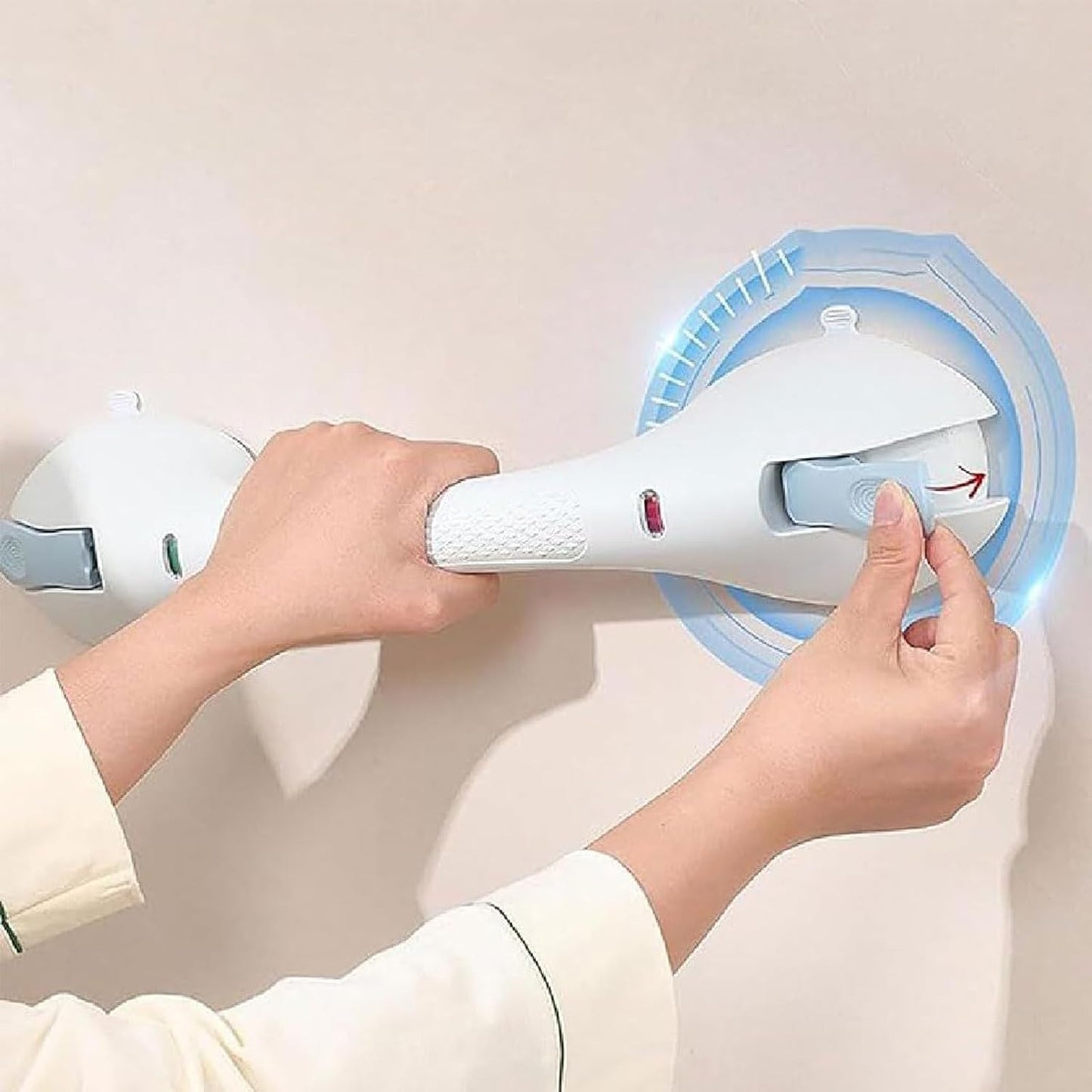 Shower Grab Rail, Safe Removable Shower Grab Bars with Suction Cup, 17.72x3.94x1.97 Inches, Disability Assistive Tool, Easy Install, Non-Slip Bathtub Safety Rails for Bathroom