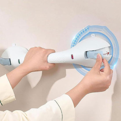 Shower Grab Rail, Safe Removable Shower Grab Bars with Suction Cup, 17.72x3.94x1.97 Inches, Disability Assistive Tool, Easy Install, Non-Slip Bathtub Safety Rails for Bathroom