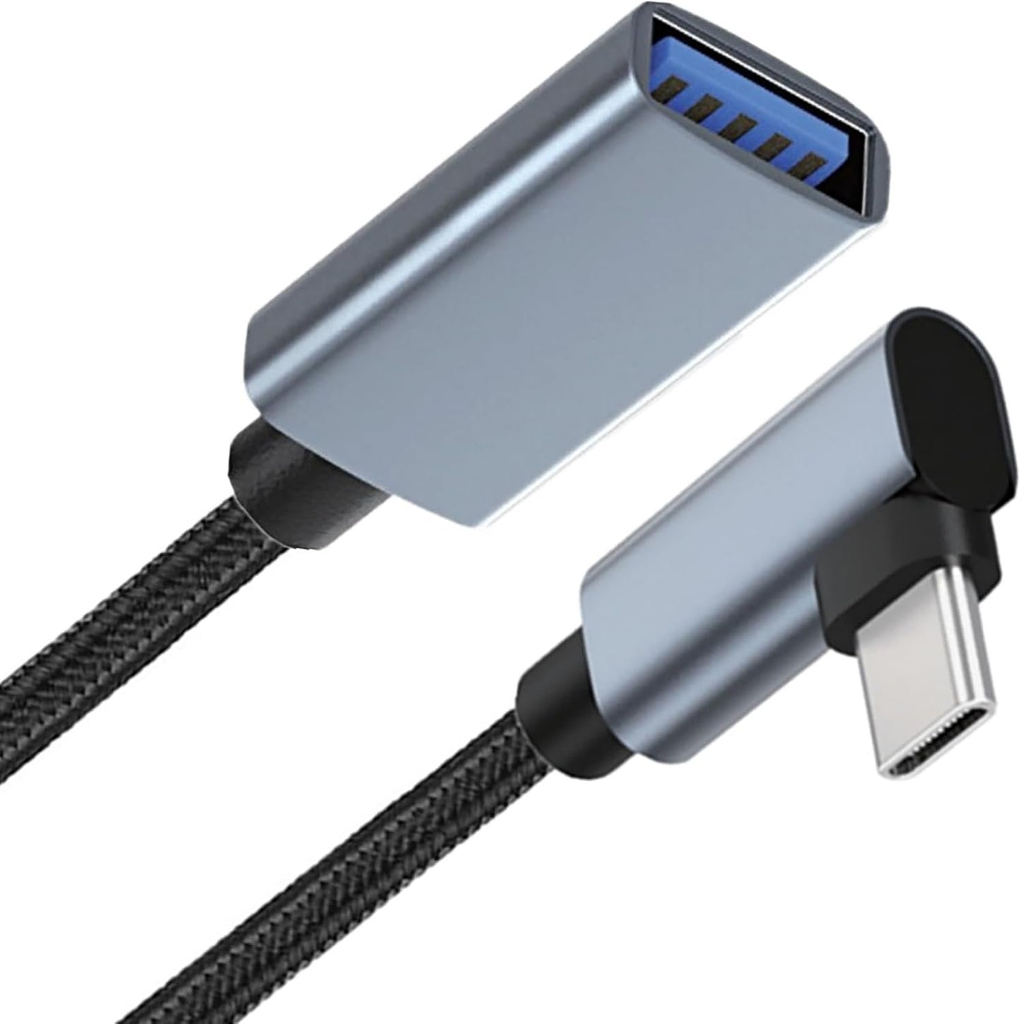 tunghey 2Pack Right Angle USB C to USB Adapter, 90 Degree USB C to USB3,USB Type C to USB,Thund-erbolt 3 to USB Female Adapter OTG Cable Compatible with 15 Pro Max, iP-ad Pro, Air. 30CM