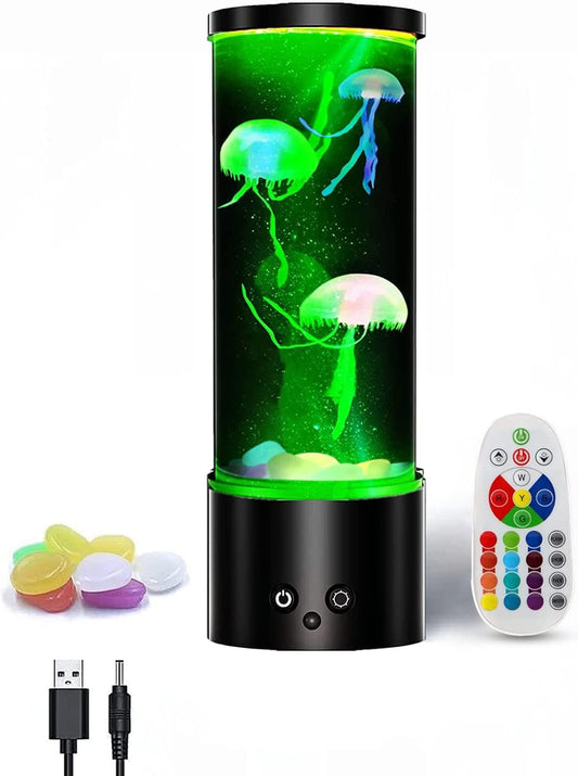 Jellyfish Lava Lamp,2022 Upgrade 3D Lifelike Jellyfish Aquarium Tank Table Lamp with 17 Color Changing Light,Futuristic Decor Mood Lamp for Room Mood Light for Relax(Type 2)