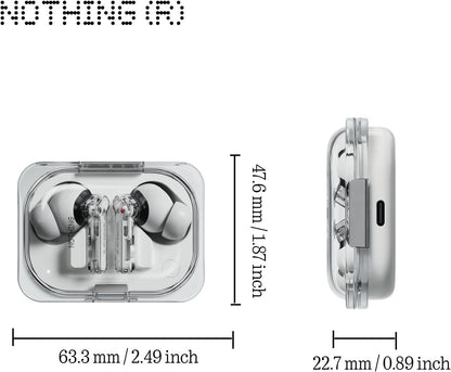 Nothing Ear (a) Wireless Earbuds with ChatGPT Integration, 45dB Hybrid Noise Cancelling Earphones, Hi-Res Audio, Advanced Equaliser, Dual Connect, 42.5H Playtime Wireless Bluetooth Headphones White