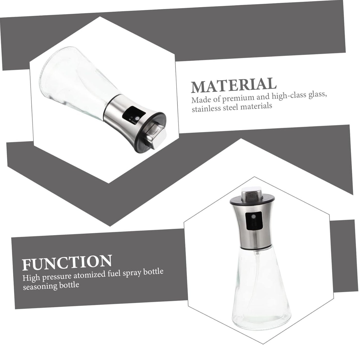 CONGARTENO Stainless Steel Oil Sprayer Bottle Food Grade Spray Bottle for Oil Soy Sauce Vinegar Ergonomic