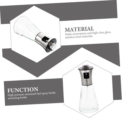 CONGARTENO Stainless Steel Oil Sprayer Bottle Food Grade Spray Bottle for Oil Soy Sauce Vinegar Ergonomic