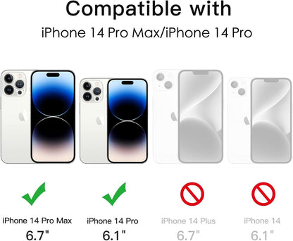 JETech Camera Lens Protector for iPhone 14 Pro 6.1-Inch and iPhone 14 Pro Max 6.7-Inch, 9H Tempered Glass Metal Individual Ring Cover, HD Clear, 1 Set (Deep Purple)