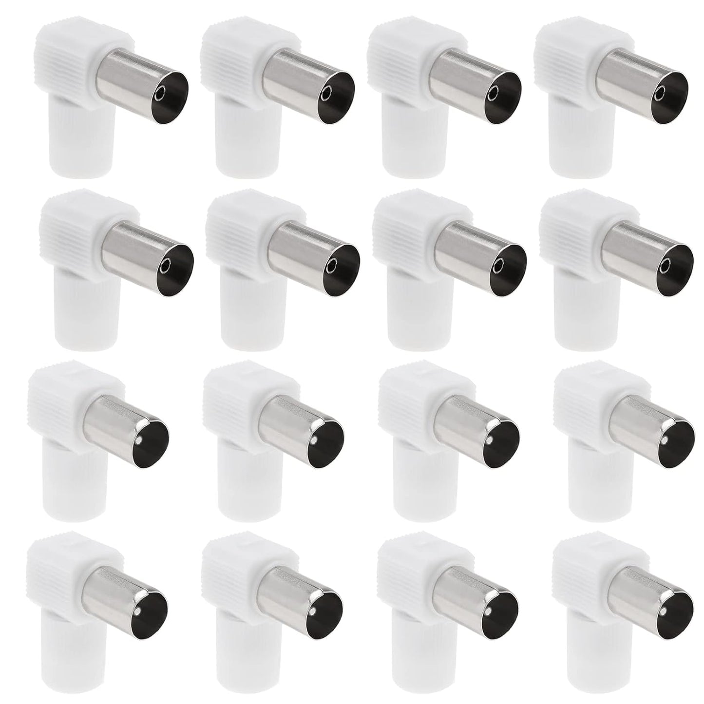 ECSiNG 16Pcs 90° Angle TV Coaxial Antenna TV Plug Antenna Connector RF Coaxial Coupling Coaxial Connector Adapter Electronic Accessories