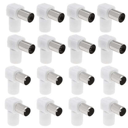 ECSiNG 16Pcs 90° Angle TV Coaxial Antenna TV Plug Antenna Connector RF Coaxial Coupling Coaxial Connector Adapter Electronic Accessories