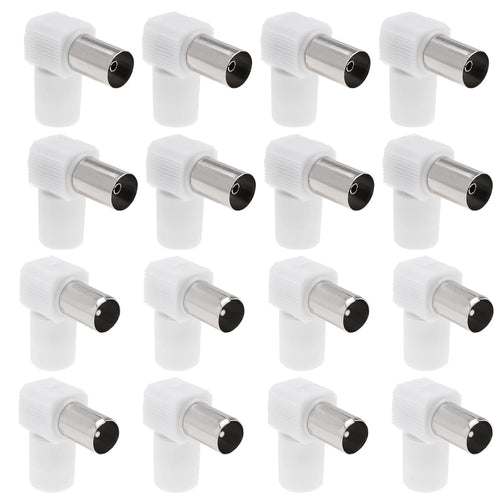 ECSiNG 16Pcs 90° Angle TV Coaxial Antenna TV Plug Antenna Connector RF Coaxial Coupling Coaxial Connector Adapter Electronic Accessories