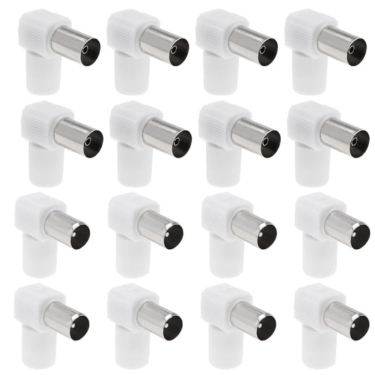 ECSiNG 16Pcs 90° Angle TV Coaxial Antenna TV Plug Antenna Connector RF Coaxial Coupling Coaxial Connector Adapter Electronic Accessories