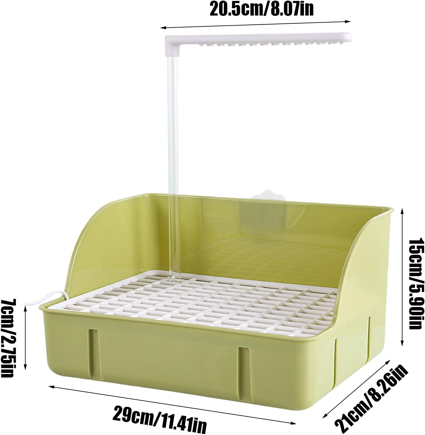 Automatic Water Circulation Parrot Shower, Electric Bird Bathtub, Multi-Purpose Bathing Station with Gentle Flow Peonies, Medium Parrots, Budgies, And Parakeets, 20.5cm Green White