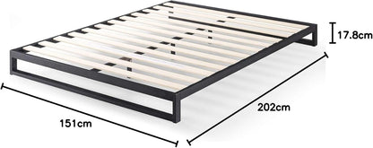 Zinus Trisha Queen Bed Frame Base 18cm Steel - Heavy Duty Metal Frame - Black