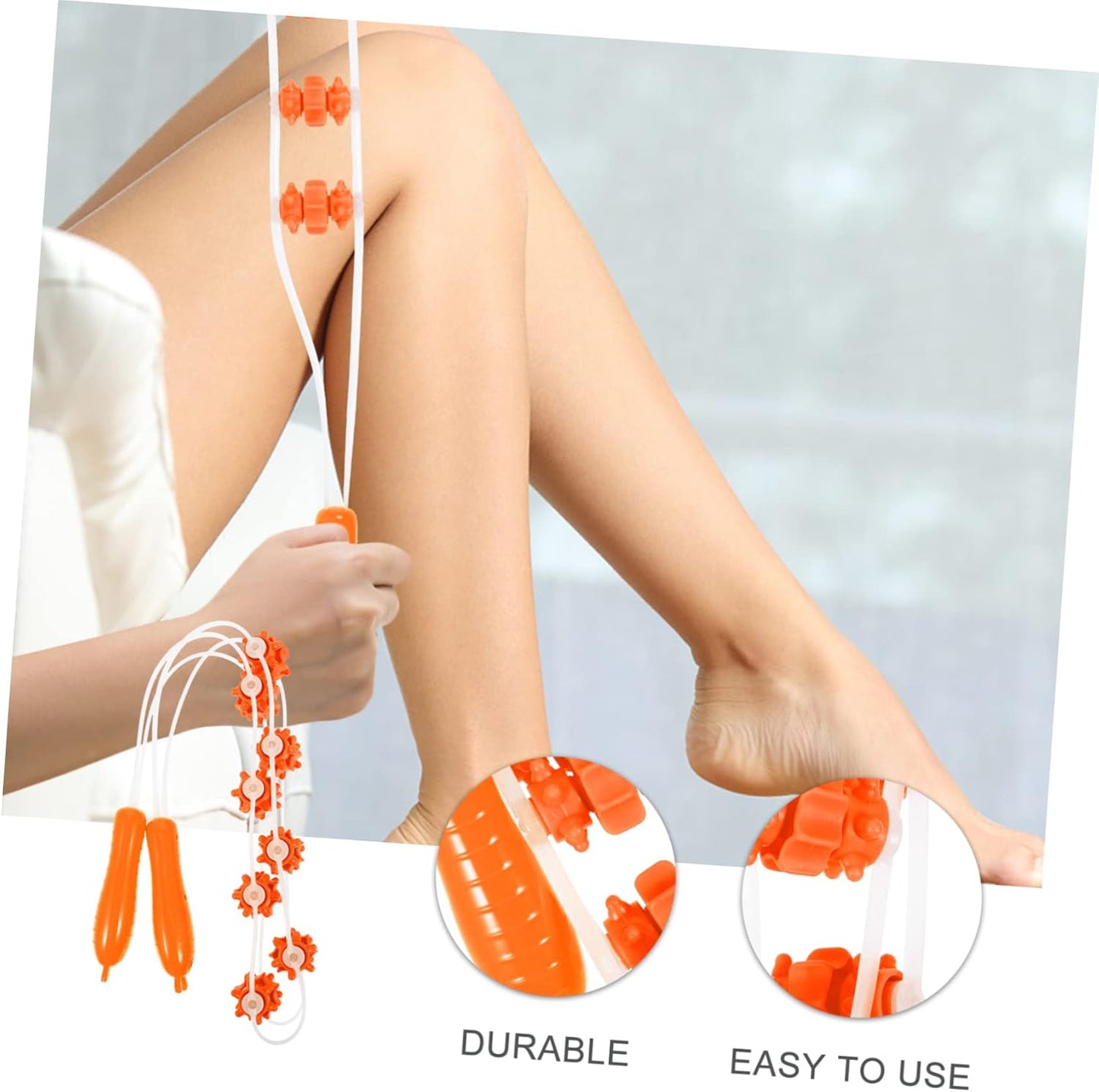 Vaguelly Striscia Posteriore Per Tirare La Palla Rulli Massaggiatore Muscolare Attrezzo Massaggiante Posteriore Per Le Gambe Strumento Massaggiatore Orange Gel Di Silice