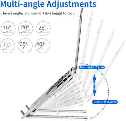 Laptop Stand Kamoon Portable Adjustable Tablet Computer Stand Aluminum Alloy Folding Laptop Stand Compatible MacBook Air Pro, HP More 10-15.6" Laptops & Tablet(Space Silver)