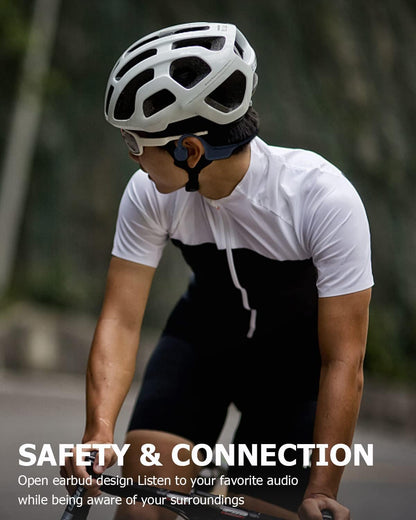 SANOTO Bone Conduction Open Ear Headphones BT Sport Bone Conduction Wireless IPX7 Waterproof Sweatproof Sports Headphones for Runners Bicycle Cycling Fitness