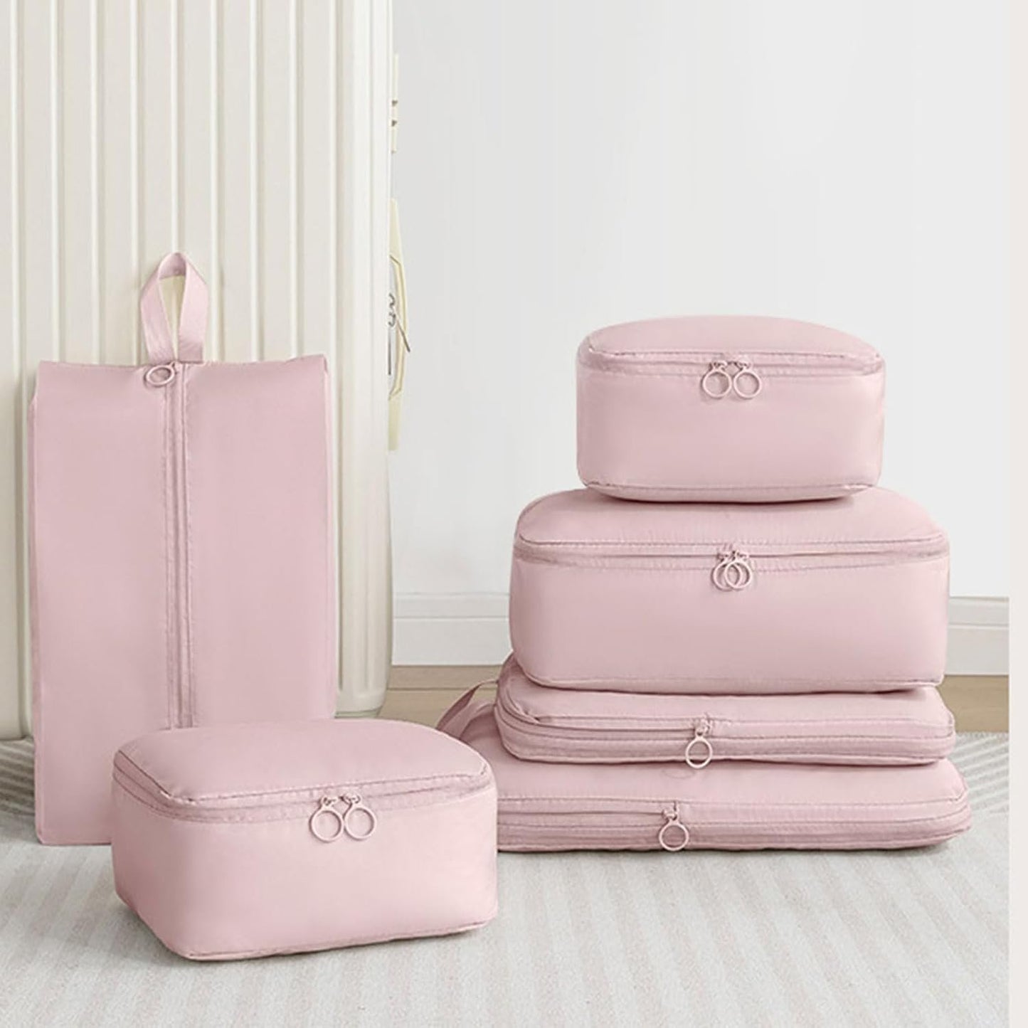 6Pcs Travel Organizers Set for Luggage Essential Packing Cubes Set Sturdy Luggage Organization Bag for Family Trip