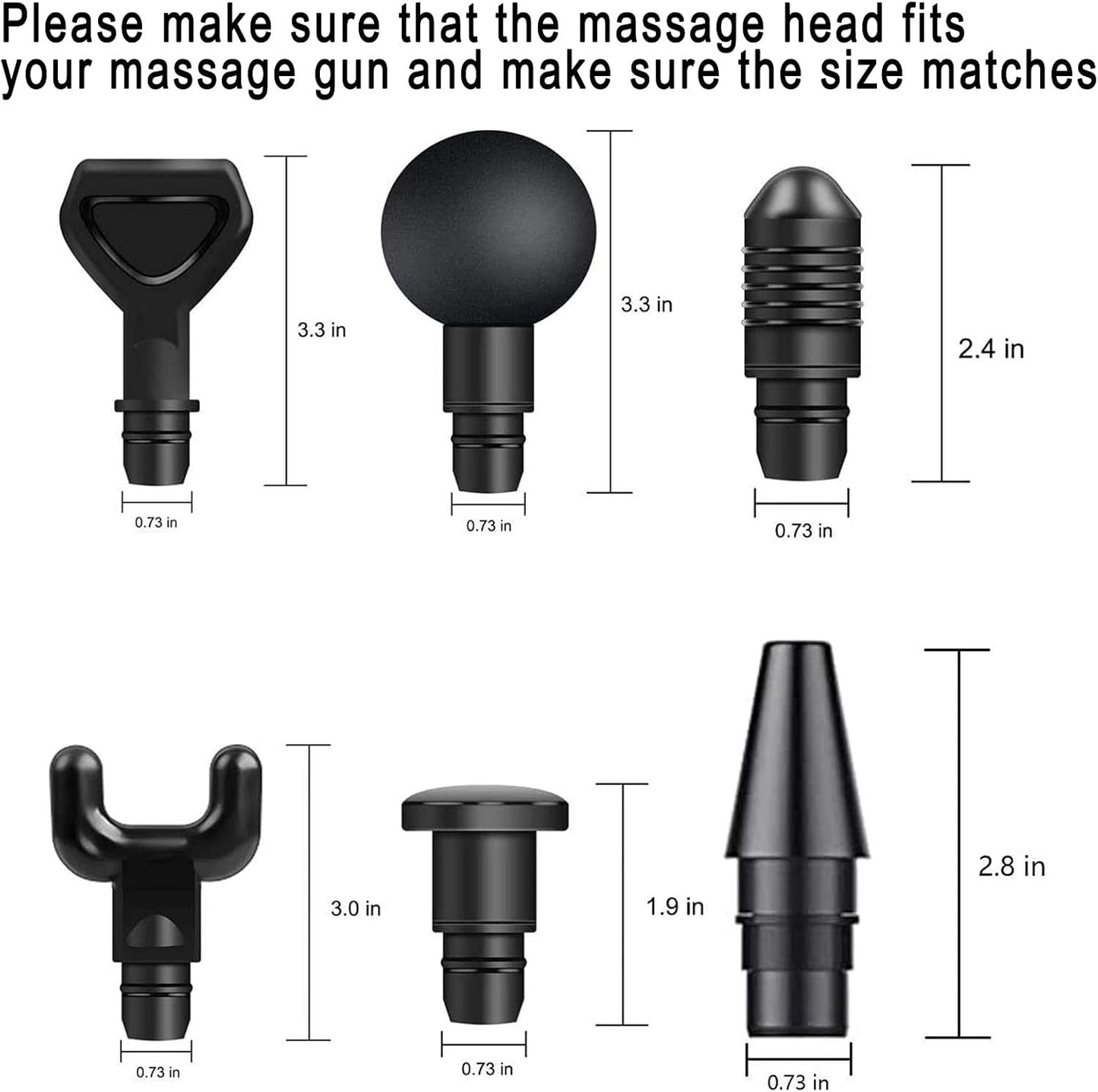 Massage Gun Heads for Hypervolt Go，Replaceable Massager Gun Attachment 6 Different Muscle Massager Heads Deep Tissue Percussion Plug and Play Salon Tools Home Pain Relief New Upgrade Massage Head