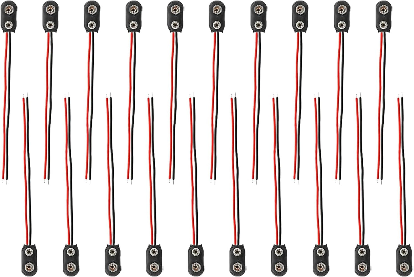 20 Pieces 9V Battery Connector, 9V Connectors with 15 cm Cable, Male to Female Connector, Adapters for DIY Projects, Electronic Tools, Battery Devices, Compatible with Power Bank