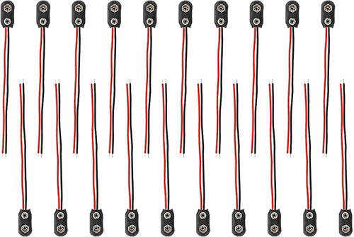 20 Pieces 9V Battery Connector, 9V Connectors with 15 cm Cable, Male to Female Connector, Adapters for DIY Projects, Electronic Tools, Battery Devices, Compatible with Power Bank