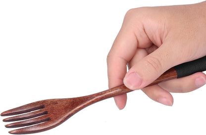 Wooden Utensil Set for Eating, Wooden Spoons Forks Set Wooden Cutlery Set Reusable Tableware Cutlery Set Travel Utensils Japanese Wooden Utensil Set for Office Camping Traveling