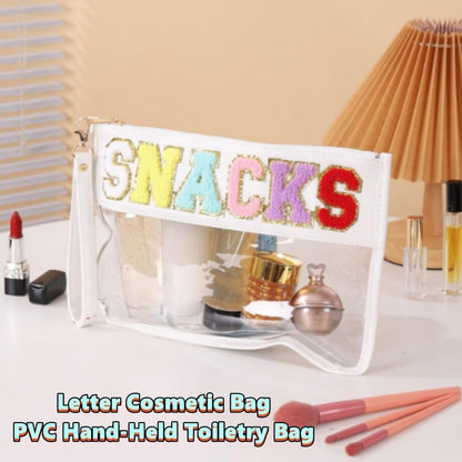 Transparent Snack Bag Clear Makeup Bag Clear Snacks Bag Food Bag Makeup Travel Bag for Women Snacks Transparent Fashion Bag Women Clear Waterproof Beach Bag Toiletries Bag PVC Cosmetic Bag White