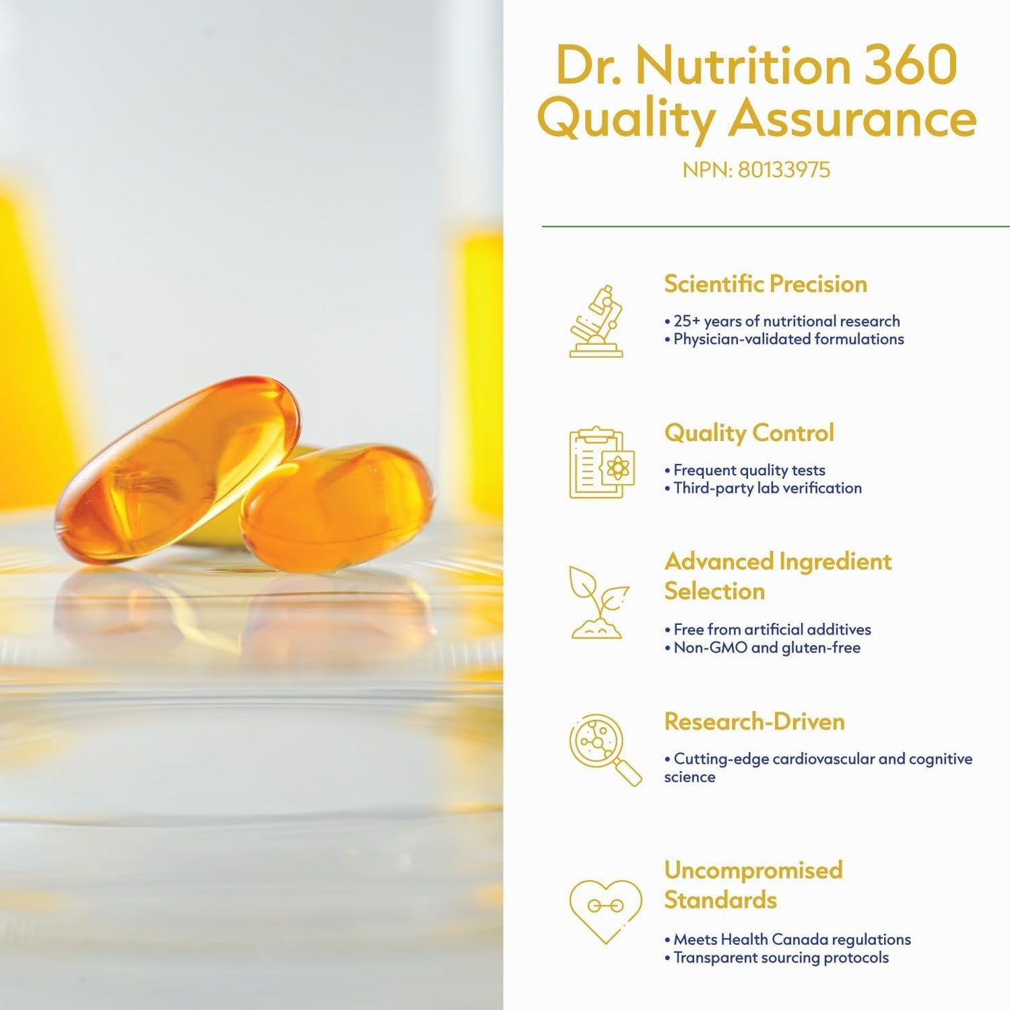 Dr. Nutrition 360 Ultra Omega-3 Fish Oil 1400mg, Triple Strength EPA (700mg) and DHA (350mg) for Heart, Brain, and Immune Support – Burpless, No Fishy Aftertaste, Made in Canada – 90 Softgels
