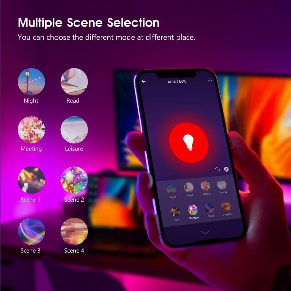 UanTii Smart Light Bulb 13W Tuya WiFi Smart Bulb Led Lamp E27 RGB Smart Light Bulbs Wireless Remote Control Smart Lamps for Alexa and Google Assistant