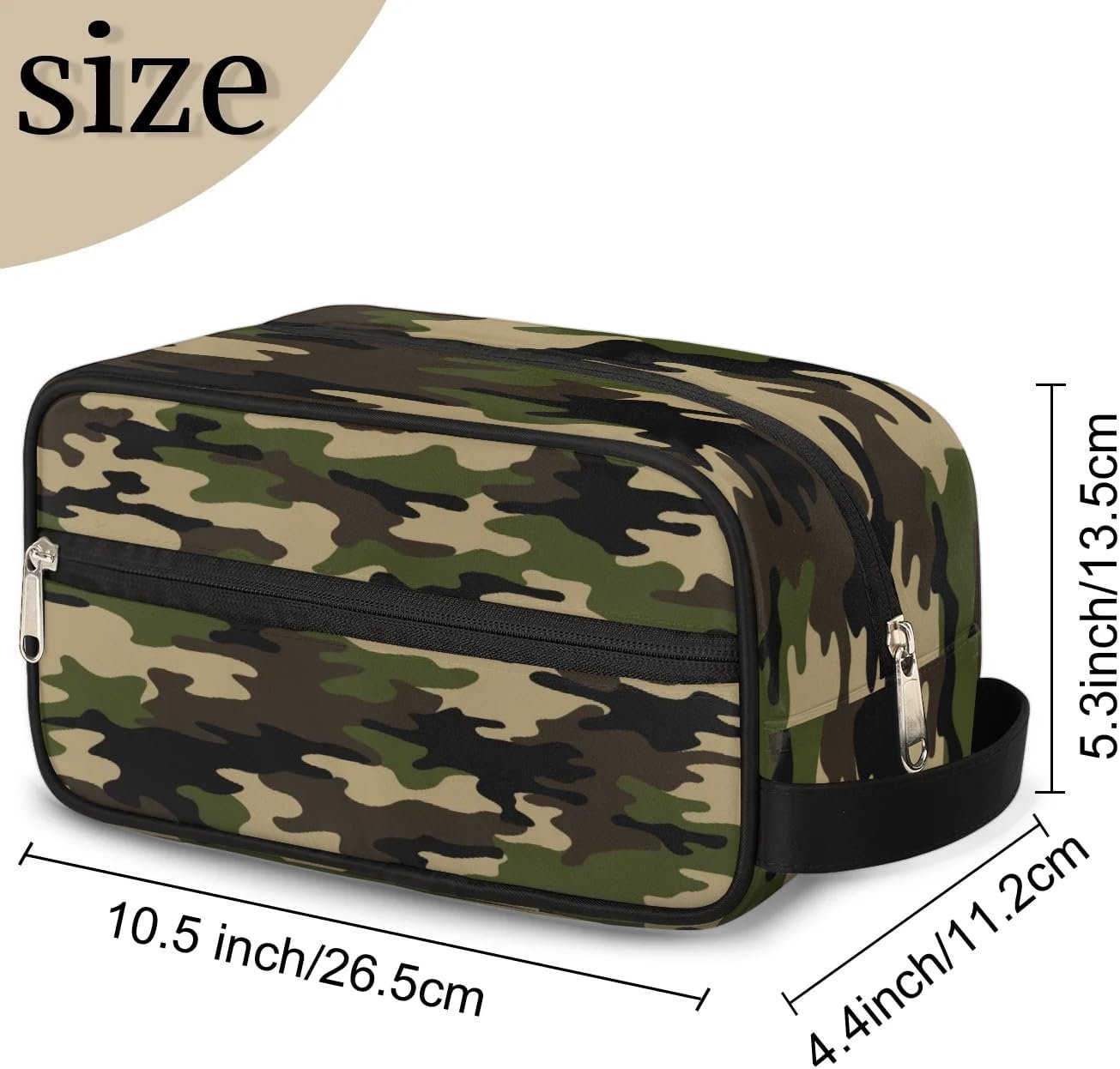 Camouflage Green Hanging Toiletry Bag,Travel Hygiene Kits for Boys Mens,Waterproof Makeup Carry-on Bags,Cosmetic Bag,TSA Approved Shave Dopp Kit for Toiletries Shower Bathroom Accessories Gifts,