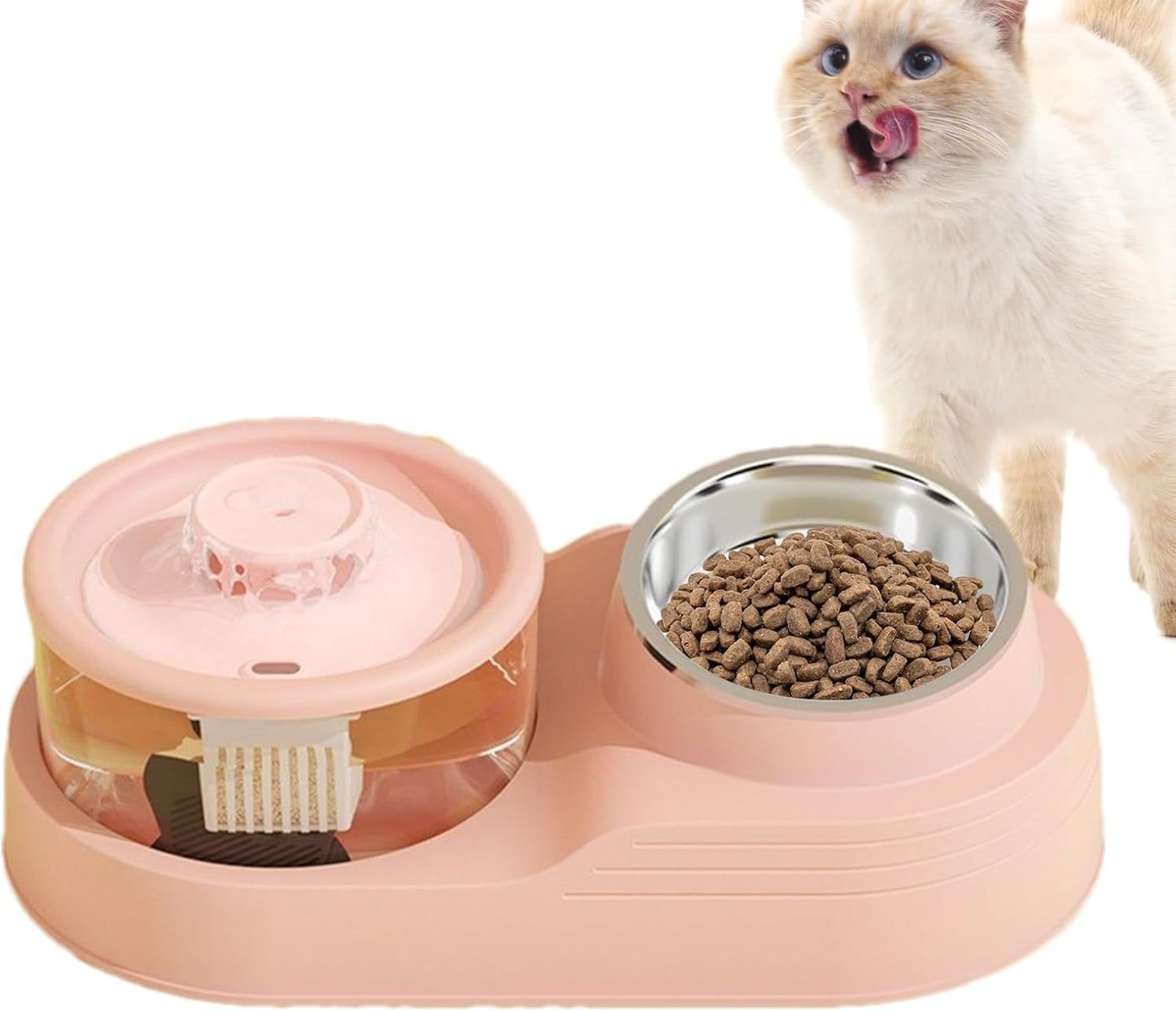 Alimentatore di gatti e distributore d'acqua, alimentatore di gatti automatici - 2 su 1 alimentatore automatico per cani | Forniture di alimentazione e irrigazione per animali domestici per la gestion