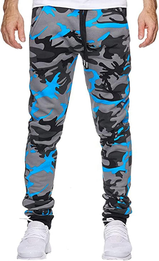 Tech Pant Pantaloni Fitness Casual Shot Uomo Sport Camouflage Jogging Stampa Pantaloni Uomo Pantaloni Running Pant, Blu, XXL