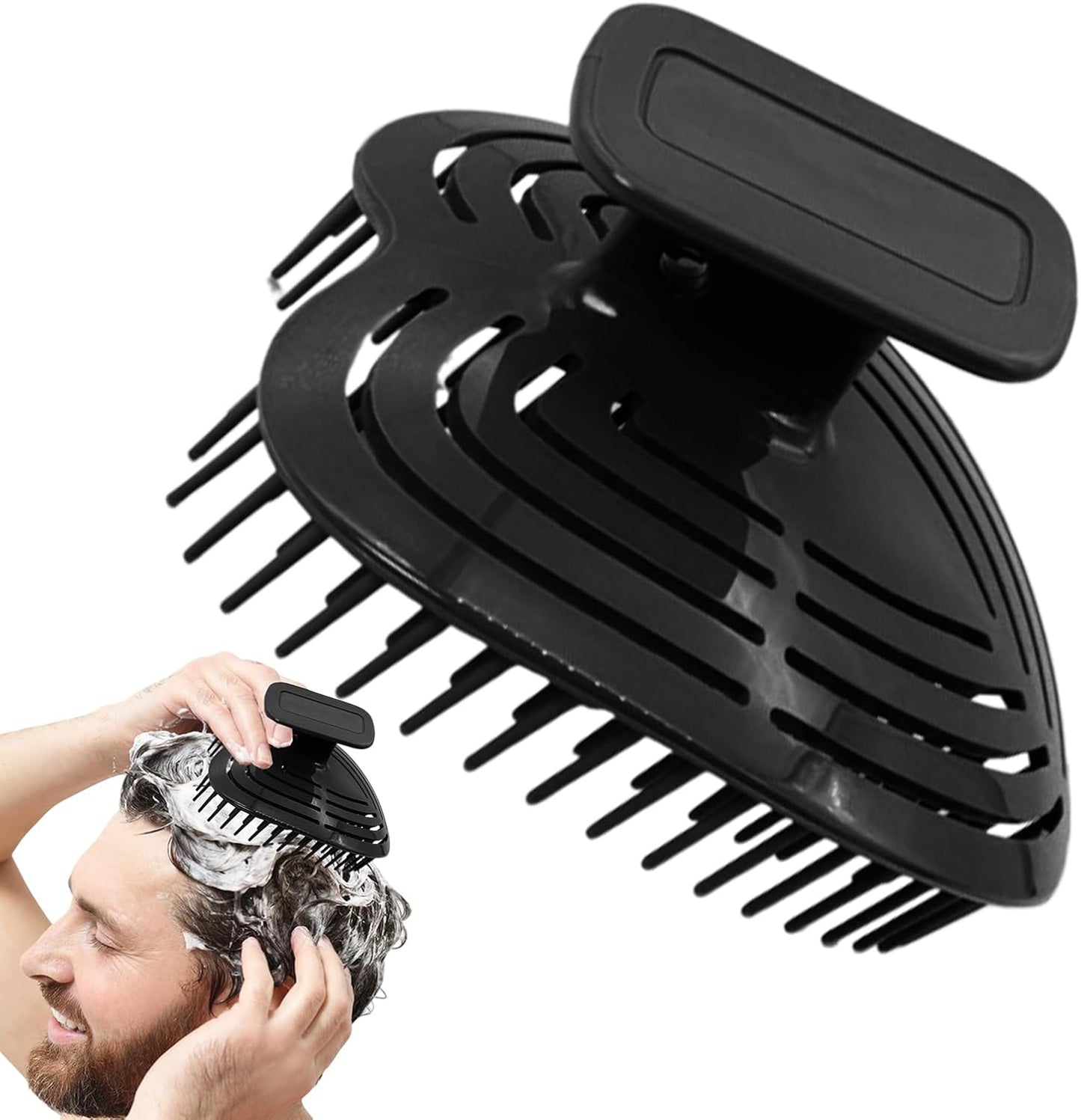 Shampoo Brush Hair Massager - Men Hair Scrubber Washing Brush | Ergonomic Handle Design Gentle Comb, Grooming Cleansing Tool For Father, Husband, Boyfriend