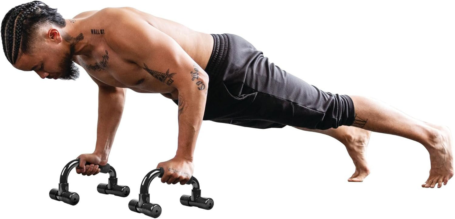 Everlast Total Body Workout Kit - Complete Home Gym Accessories for Core & Upper Body Strength - Includes Pull-Up Bar, Push-Up Stands & Duo Wheel - Compact Exercise Equipment for Home Workouts
