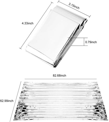 Emergency Rescue Blanket Thermal Blanket Set of 6-210x160cm Space Blanket Gift Camping Blanket, Ideal for Outdoors, Hiking, Survival, Escape, Marathon or First Aid