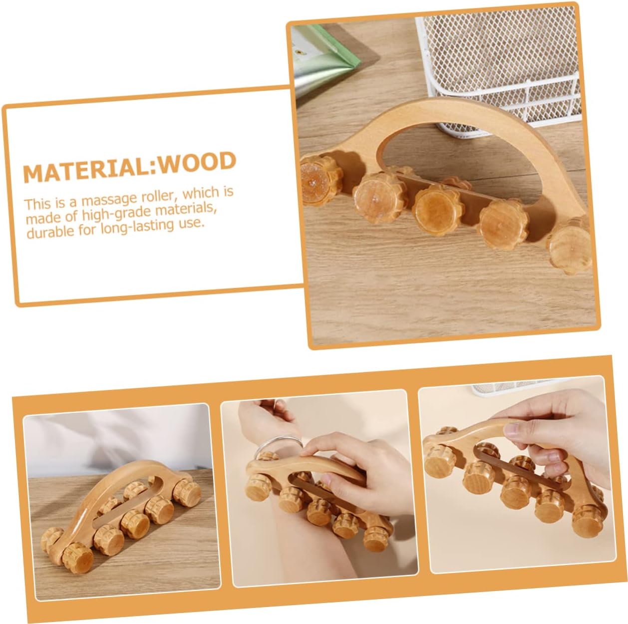 VALICLUD massaggiatore massaggiante manuale muscolare muscoli palla portatile massaggio a strumento manuale per massaggi accessori per massaggi tenuto in mano di legno