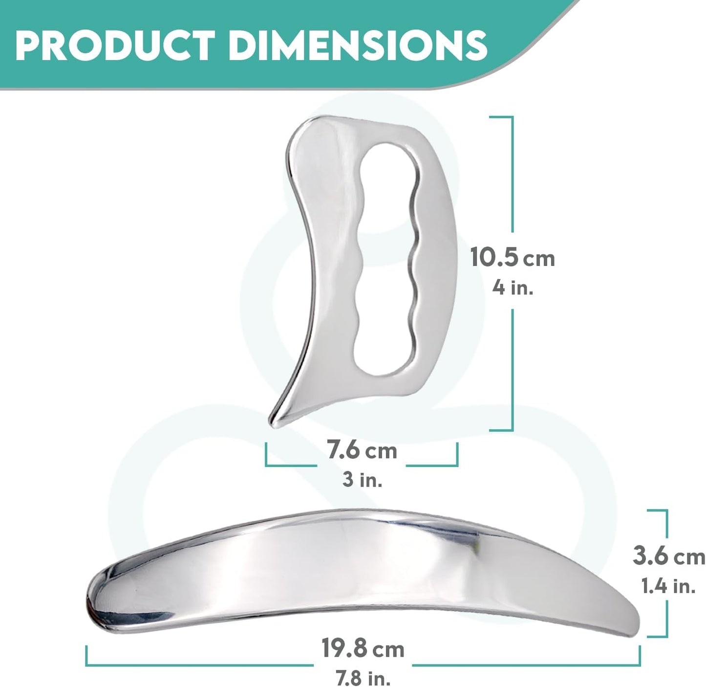 COZLOW 2-in-1 Muscle Scraper Tool Set - Skin Scraping Massage Tools for IASTM Therapy - Deep Tissue Gua Sha for Soft Tissue Mobilization, Fascia & Myofascial Release - Stainless Steel Metal Blades