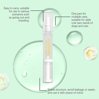Pet Toothbrush Pen, Dog Personal Care Cleaner, 0,51 x 4,96 Inches Cat Buccal Tool Bad Breath Eliminator, Teeth Brightener Portable Health Care Solution for Travel, Vet, Visita, Igiene giornaliero