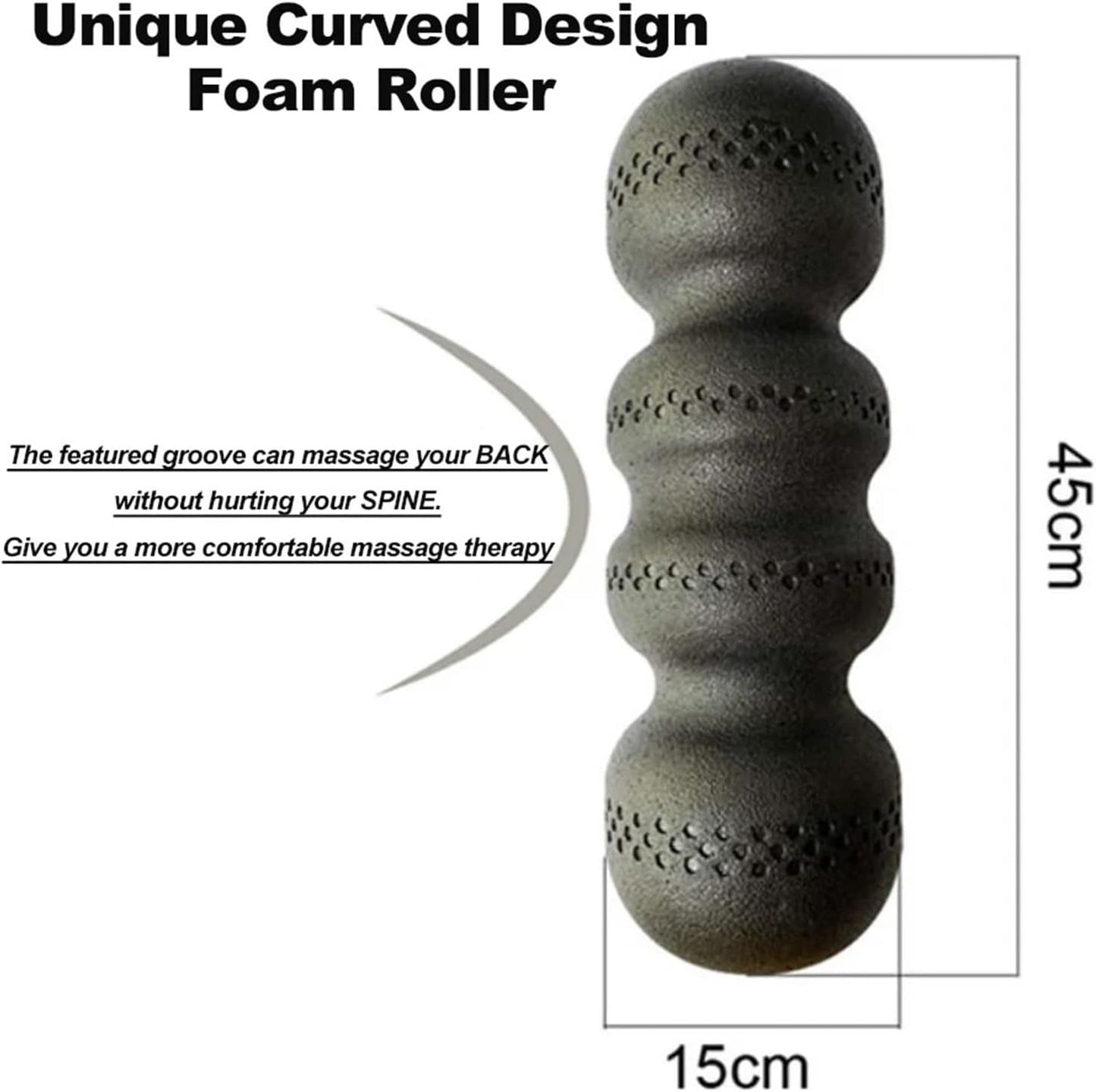 Muscle Massage Roller Foam Roller for Yoga with Peanuts High Density Back Massage for Neck Massage Muscle Recovery 45 cm