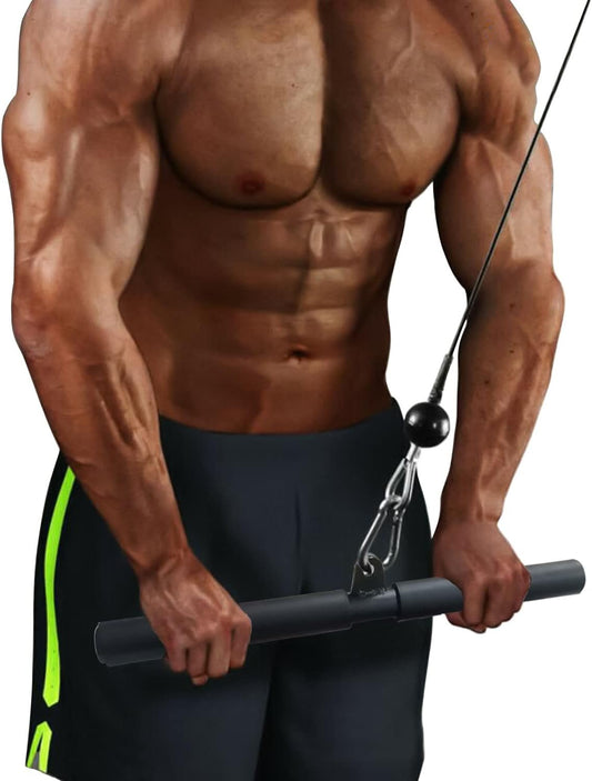Taeku LAT Pulldown Bar, LAT Straight Bar with Handle for Pulley Cable Machine Triceps Pushdown Bar Accessories for Home Gym Fitness
