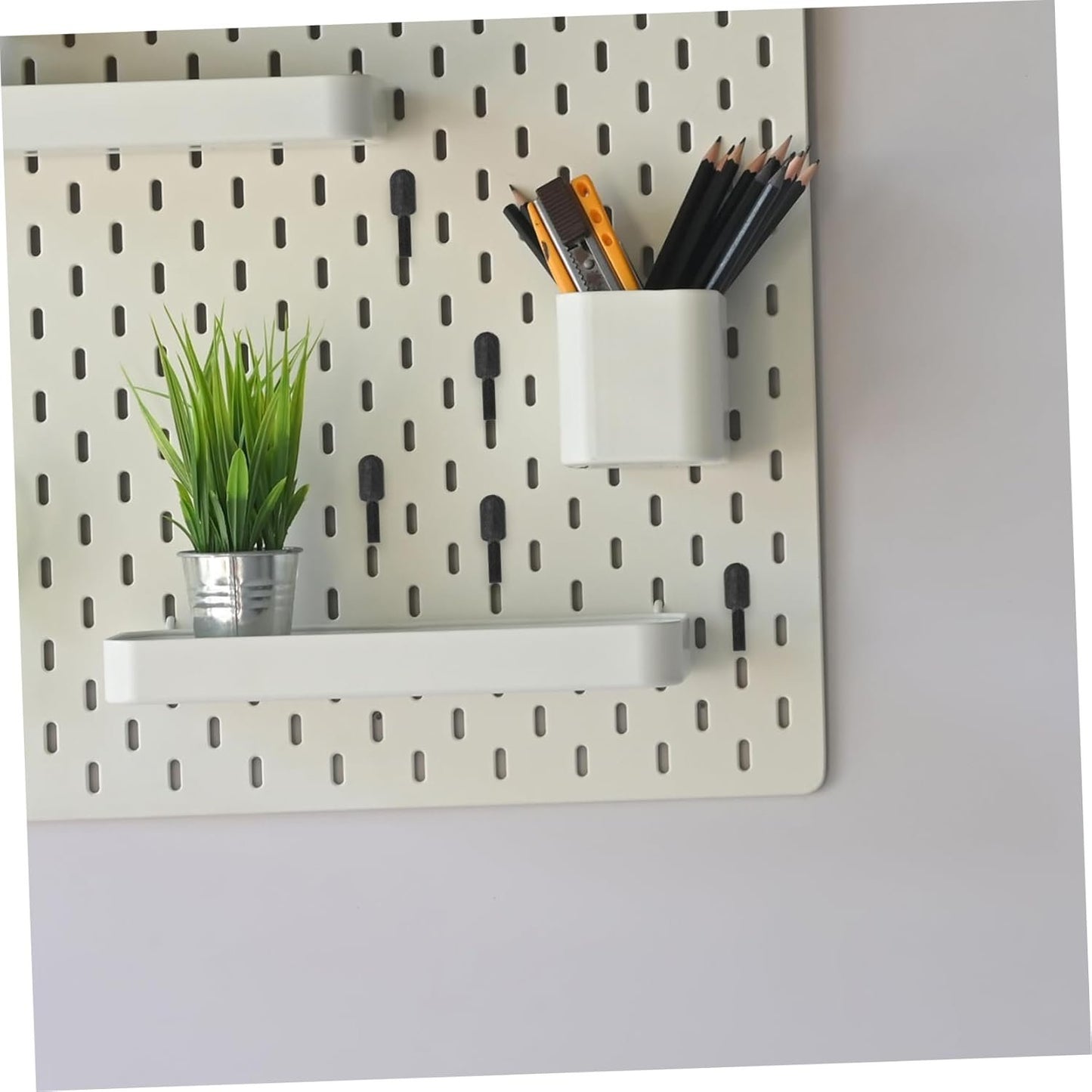 PLAFOPE 20pcs Pegboard Hooks: Grid Panel Hanging Hooks Shelving Hangers Organizer for Bedroom Kitchen Office Retail Home Workspace Organization