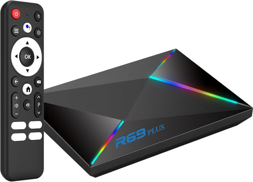 Android 14.0 TV Box, Android TV Box with Octa-core 64-bit CPU 4GB RAM 64GB ROM, 2025 Android Box Support WiFi 6 1000M Ethernet Bluetooth 5.0 USB3.0 4K Resolution HD TV Box for Smart TV